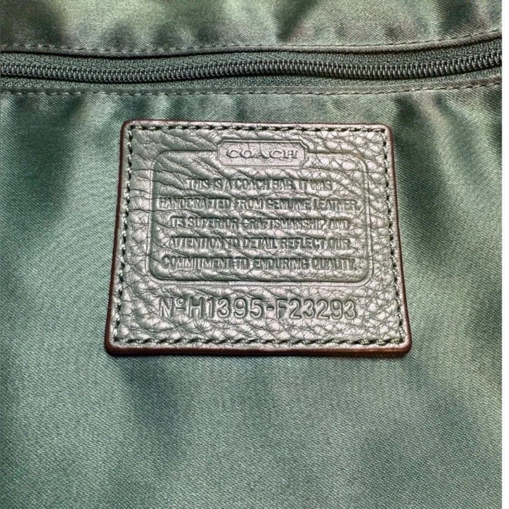 Coach Park Green Pebbled Leather Hobo Crossbody Bag F23293